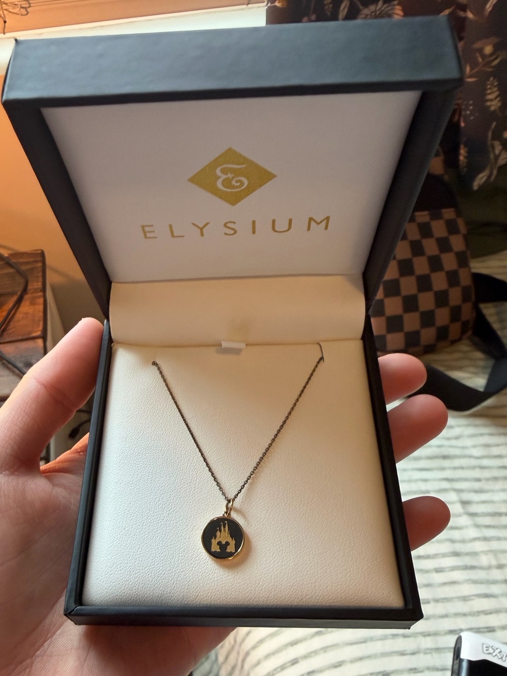 Black Diamond Disney Pendant Necklace